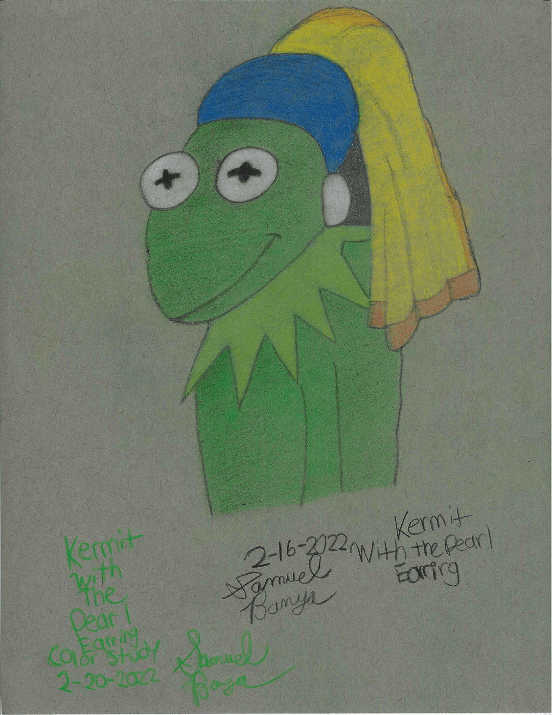 Kermit With The Pearl Earring Color Study (02-20-2022)