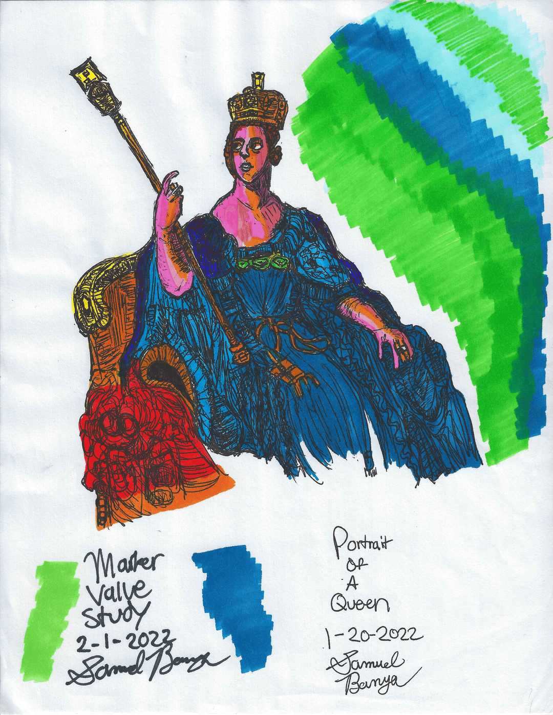 Portrait Of A Queen (Marker Study ,02-01-2022)