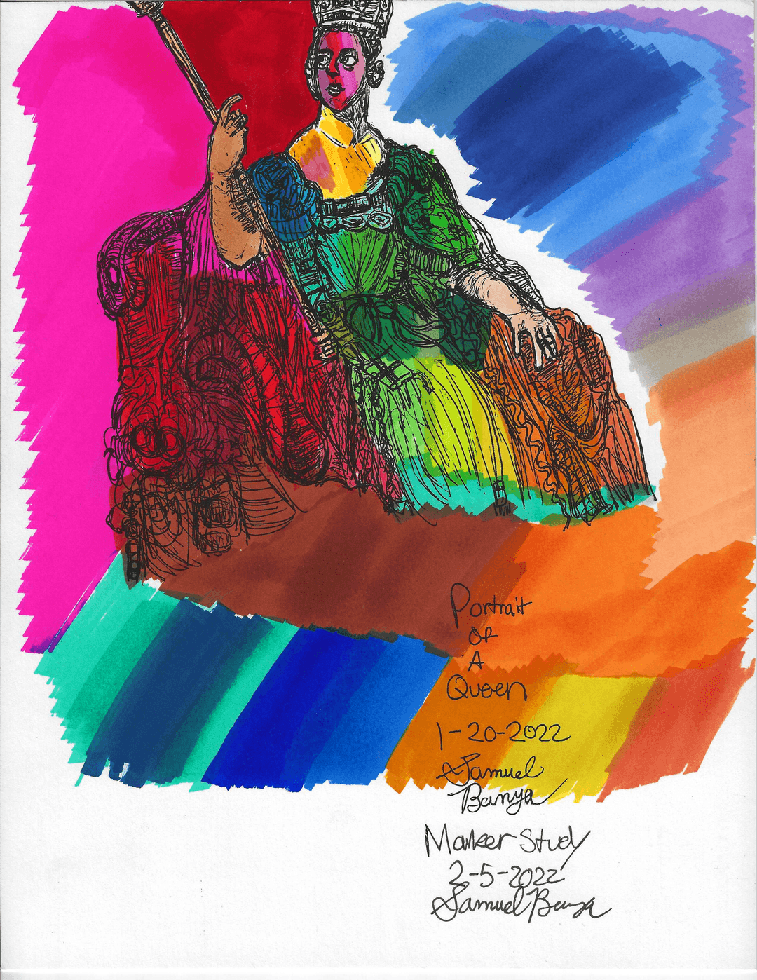Portrait Of A Queen (Marker Study 2 ,02-05-2022)